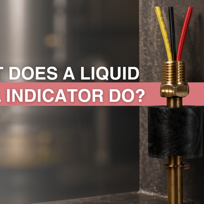 Banner with the text for What does a liquid level indicator do?